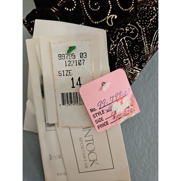 VTG Scott McClintock Velvet Jacket Skirt Set Black Gold Evening New Old Stock - Picture 11 of 16